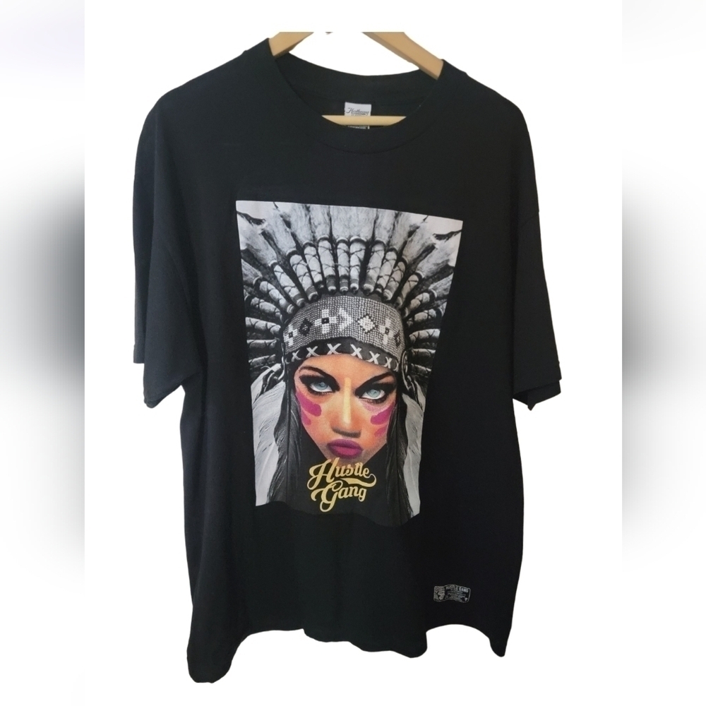 Vintage Hastlegang Indian black T shirt size XL